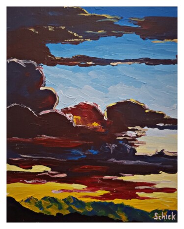 Картина под названием "dark clouds walk, s…" - Igor Schick, Подлинное произведение искусства, Акрил