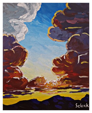 Malerei mit dem Titel "the sun disperses c…" von Igor Schick, Original-Kunstwerk, Acryl