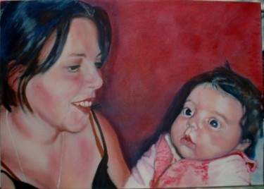 Painting titled "Virginie et Savannah" by Francis Privet, Original Artwork