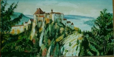 Peinture intitulée "Château de Joux - D…" par Francis Privet, Œuvre d'art originale