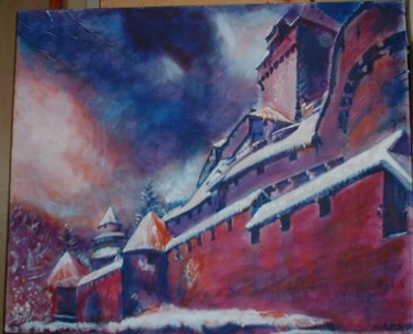 Peinture intitulée "Haut-Koenigsbourg" par Francis Privet, Œuvre d'art originale