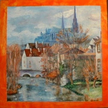 Peinture intitulée "Chartres" par Francis Privet, Œuvre d'art originale
