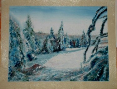 Peinture intitulée "Paysage de neige" par Francis Privet, Œuvre d'art originale