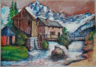 Peinture intitulée "Paysage - pour Bern…" par Francis Privet, Œuvre d'art originale