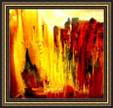 Картина под названием "Золотой водопад" - Schljachow, Подлинное произведение искусства, Масло