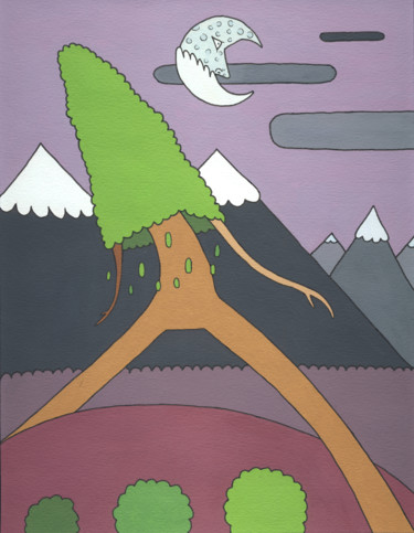 Painting titled "walking-tree" by Lee Schlosser, Original Artwork