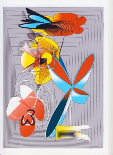Digitale Kunst mit dem Titel "Flowers and Birds" von Masch, Original-Kunstwerk