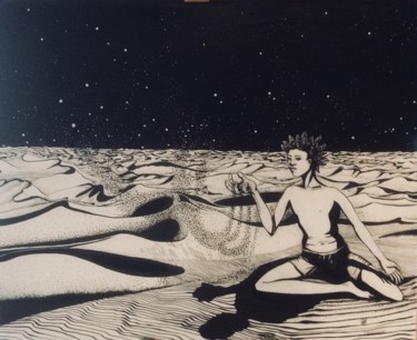 Pintura titulada "rien que du sable" por Patricia Schmitzer, Obra de arte original, Tinta