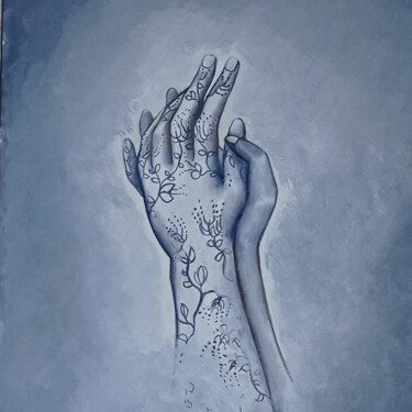 Peinture intitulée "Jeu de mains" par Patricia Schmitzer, Œuvre d'art originale, Huile
