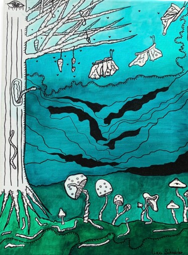 "Blue forest" başlıklı Tablo Liza Schneider tarafından, Orijinal sanat, Akrilik