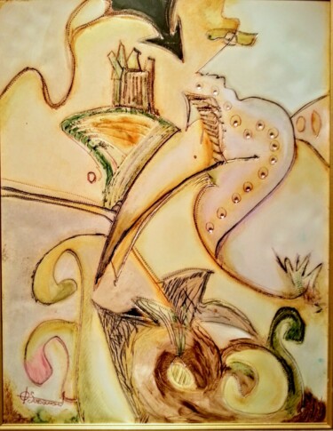 Painting titled "DE CASTILLOS VIVE E…" by Schoelmann, Original Artwork, Oil Mounted on Cardboard