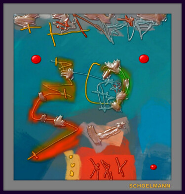 "RED DOTS" başlıklı Tablo Schoelmann tarafından, Orijinal sanat, Dijital Resim Karton üzerine monte edilmiş