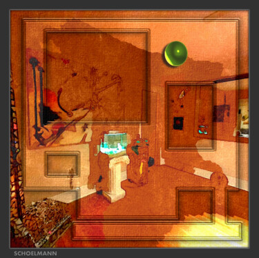 Malerei mit dem Titel "FRAME MY ROOM" von Schoelmann, Original-Kunstwerk, Digitale Malerei Auf Karton montiert