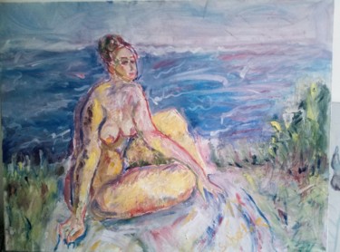 Картина под названием "Women near à sea" - Scholar, Подлинное произведение искусства, Масло