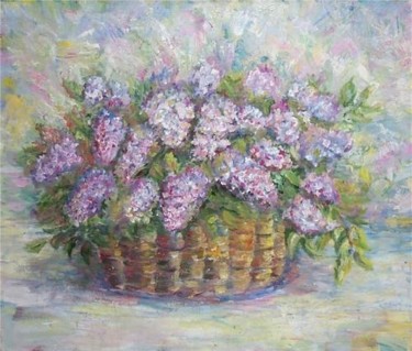 Peinture intitulée "Lilacs" par Scholar, Œuvre d'art originale, Huile