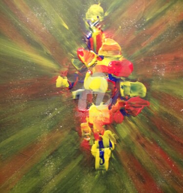 Painting titled "la fusion" by Patrice Schreiber, Original Artwork, Acrylic