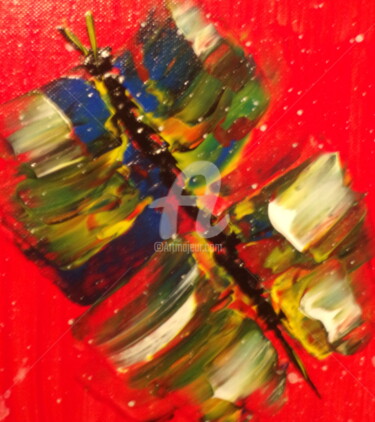 Malerei mit dem Titel "le papillon" von Patrice Schreiber, Original-Kunstwerk, Acryl