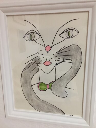Drawing titled "H A CT= CHAT" by Vylou, Original Artwork, Charcoal