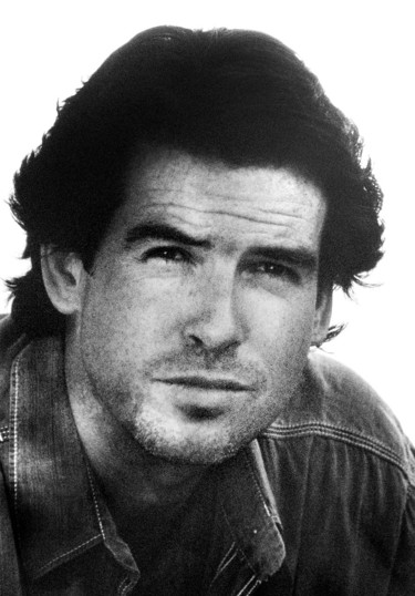 Fotografia intitolato "Pierce Brosnan" da Pierre Schwartz, Opera d'arte originale, fotografia a pellicola