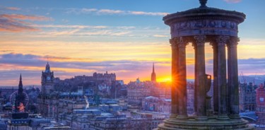 Malarstwo zatytułowany „Sunset Edinburgh” autorstwa Jamsch, Oryginalna praca