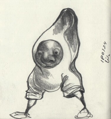 Dessin intitulée "«poppet»" par Schwarzberg, Œuvre d'art originale, Crayon