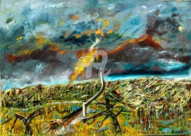 Painting titled "Thunder" by Maria Silveria Sciarra, Original Artwork, Oil