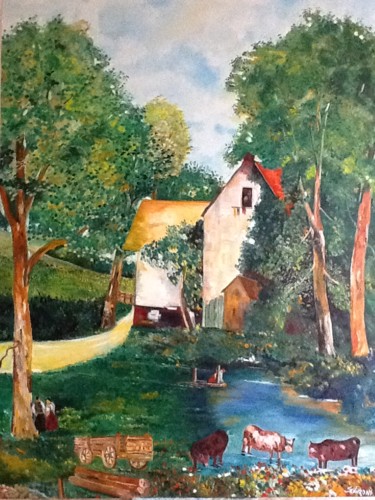 Картина под названием "The Old Farmhouse" - Sergio Scilironi, Подлинное произведение искусства