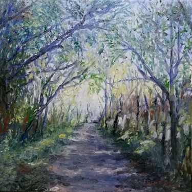 a-mia-madre-i-sentieri-dellanima-olio-su-tela-40x40.jpg Peinture intitulée "a-mia-madre-i-senti…" par Luciano Sciommari, Œuvre d'art originale, Huile