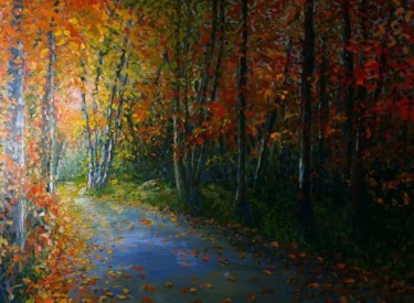 Painting titled "autunno-amerino4.jpg" by Luciano Sciommari, Original Artwork, Oil