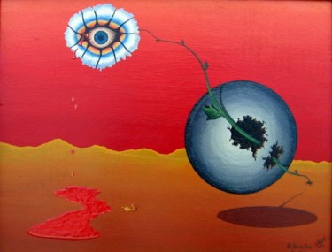 Painting titled "Ojo sangrante" by Sciortino, Original Artwork