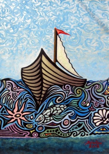Pintura intitulada "Marina" por Sciortino, Obras de arte originais