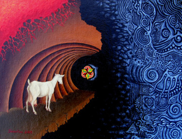 Painting titled "El túnel de los sue…" by Sciortino, Original Artwork, Acrylic Mounted on Other rigid panel