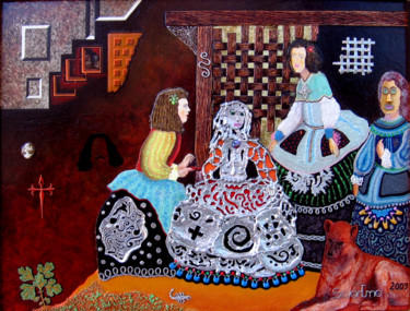 Painting titled "Las Meninas" by Sciortino, Original Artwork, Acrylic