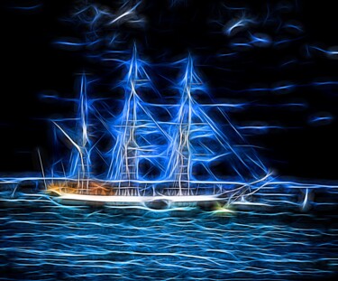 Digital Arts titled "The Ghost Ship" by Scorpion Design, Original Artwork, 2D Digital Work