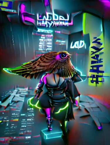 Digital Arts titled "Lady Hawk" by Scorpion Design, Original Artwork, 2D Digital Work