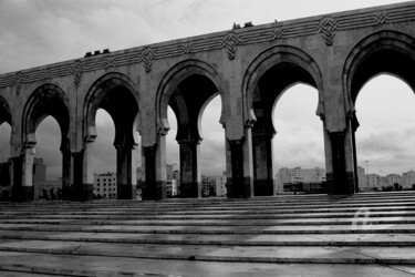 Photography titled "Hassan II Mosque ar…" by Scott Gregory Banner, Original Artwork, Analog photography