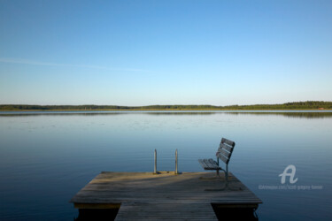 Photographie intitulée "Wooden jetty and la…" par Scott Gregory Banner, Œuvre d'art originale, Photographie numérique