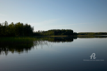 Photography titled "Lake and pine fores…" by Scott Gregory Banner, Original Artwork, Digital Photography