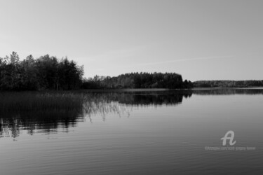 Fotografia intitolato "Lake and pine fores…" da Scott Gregory Banner, Opera d'arte originale, Fotografia digitale