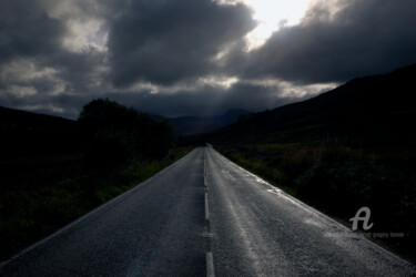 Photography titled "Road and storm clou…" by Scott Gregory Banner, Original Artwork, Digital Photography