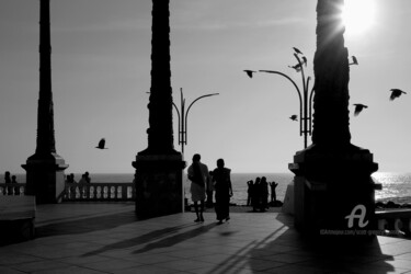 Photography titled "People and birds at…" by Scott Gregory Banner, Original Artwork, Digital Photography