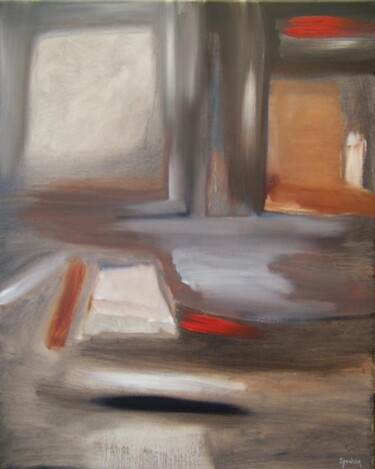 제목이 "Mosque Interior"인 미술작품 Scott Spencer로, 원작, 기름 나무 들것 프레임에 장착됨