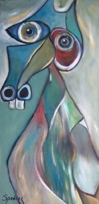 Картина под названием "Aardvark" - Scott Spencer, Подлинное произведение искусства, Масло Установлен на Деревянная рама для…