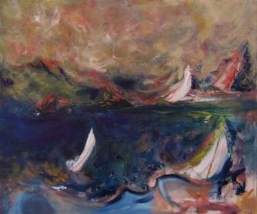 Pittura intitolato "Boating" da Scott Spencer, Opera d'arte originale, Olio