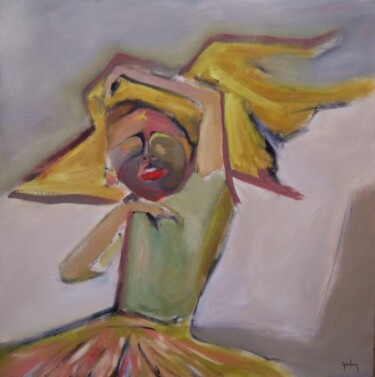 Painting titled "Ballerina" by Scott Spencer, Original Artwork, Oil Mounted on Wood Stretcher frame