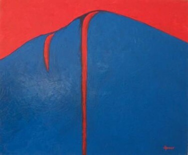 Malarstwo zatytułowany „Red Falls” autorstwa Scott Spencer, Oryginalna praca, Olej Zamontowany na Drewniana rama noszy