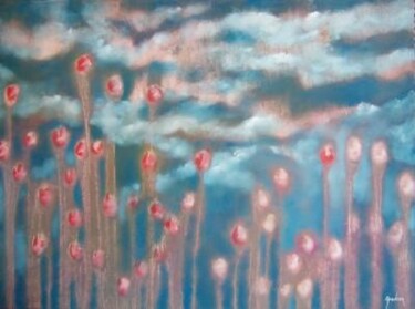 Painting titled "Flowers to Heaven" by Scott Spencer, Original Artwork, Oil Mounted on Wood Stretcher frame