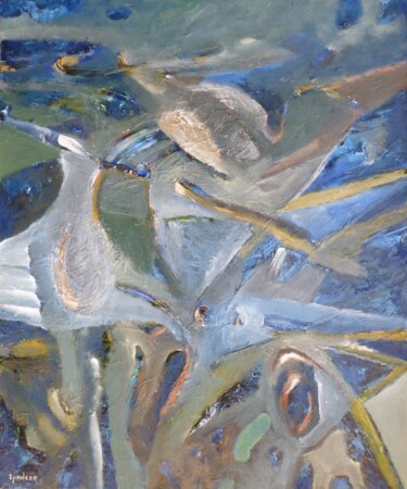 Malerei mit dem Titel "Waterfowl" von Scott Spencer, Original-Kunstwerk, Öl Auf Keilrahmen aus Holz montiert