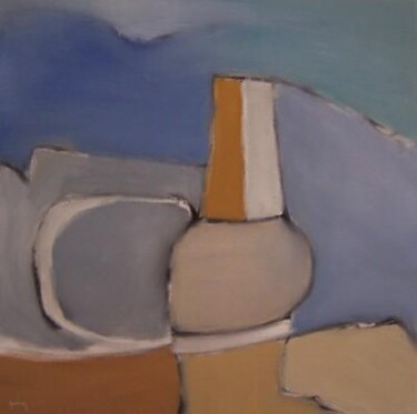 Schilderij getiteld "Jug" door Scott Spencer, Origineel Kunstwerk, Olie Gemonteerd op Frame voor houten brancard