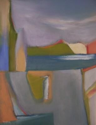 Картина под названием "Reservoir" - Scott Spencer, Подлинное произведение искусства, Масло Установлен на Деревянная рама для…